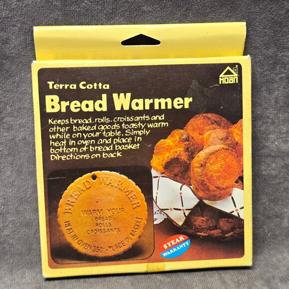 Vintage Hoan Terra Cotta Bread Warmer - Natural Kiln Dried Clay Bakery Warmer - Picture 5 of 5